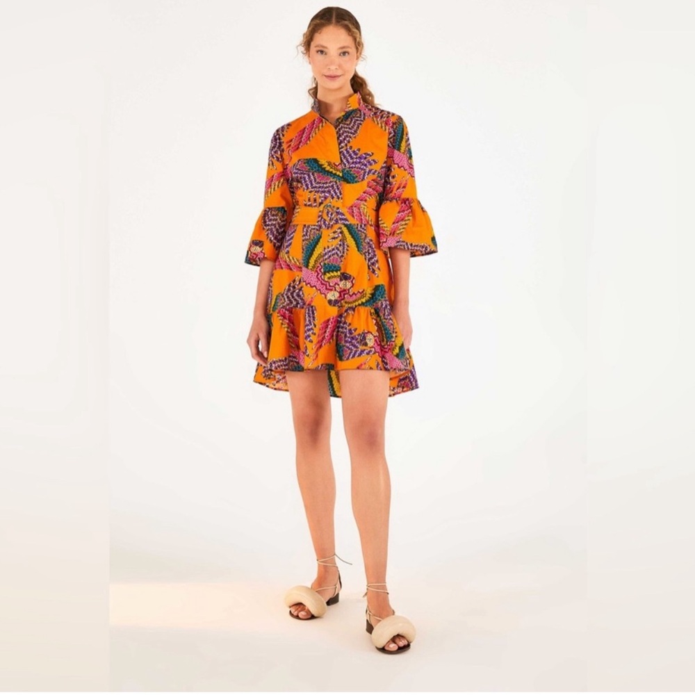 Farm Rio Beaded Macaws Mini Dress